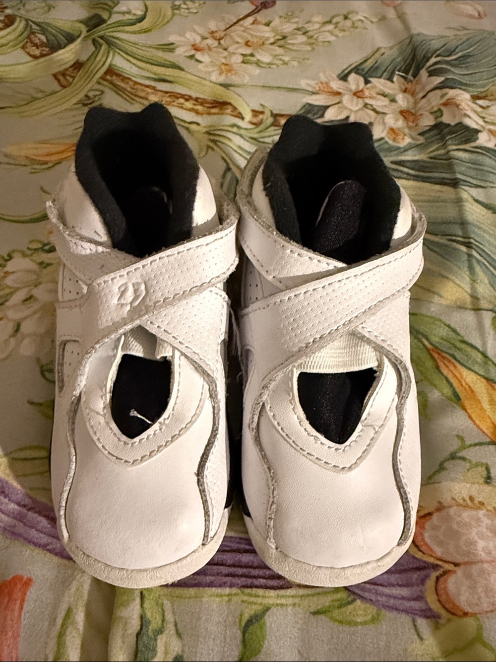Jordan White Baby Walker Shoes with Black Lining